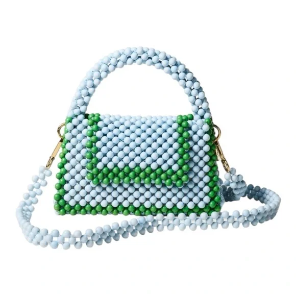 NWT Kate Spade Target Colorblock Beaded Crossbody Bag in Light Blue / Green - Picture 1 of 14